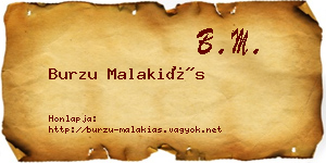 Burzu Malakiás névjegykártya